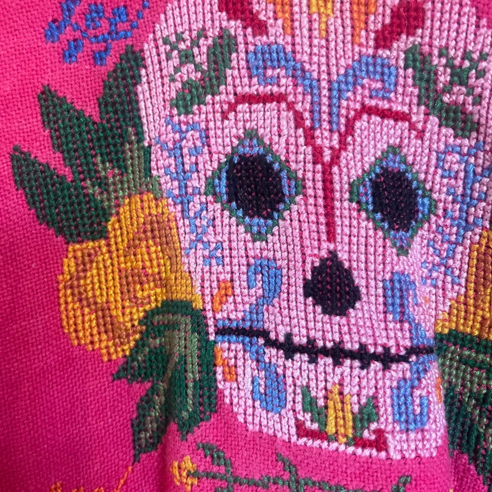 Beautiful day of the dead Huipil from Mexico , fits like small